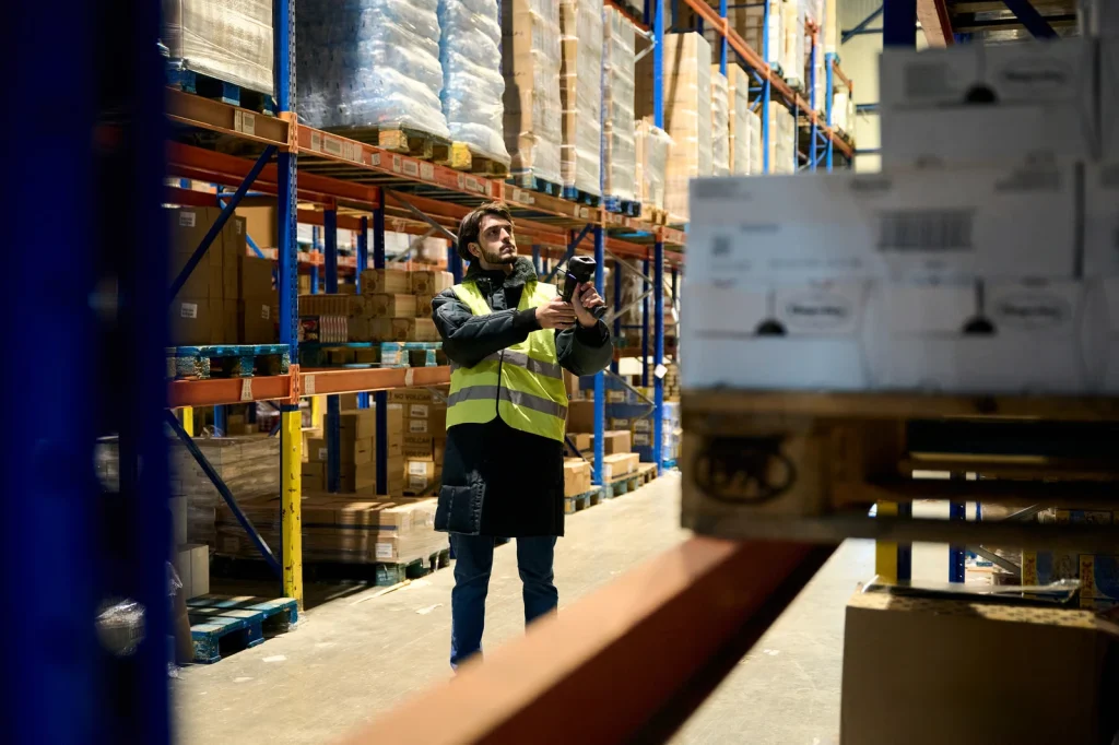 worker scanning inventory